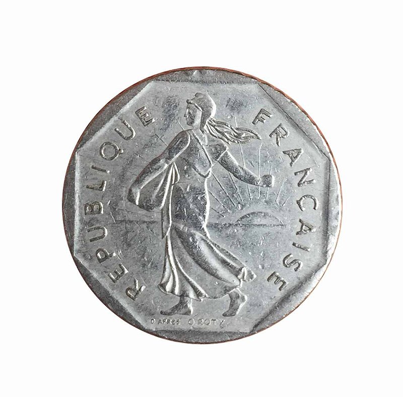 Numismática. Moeda de Níquel da França 2 Francs 1982 - Numismática