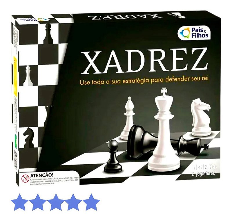 Jogo de Xadrez 1 Tabuleiro e 32 Peças para até 2 Jogadores