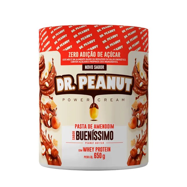 Dr Peanut - Pasta De Amendoim 600g (Sabores:Cookies And Cream, Leite em pó,  Avelã, Buenissimo e Brigadeiro de Colher - Empório Saúde e Sabor