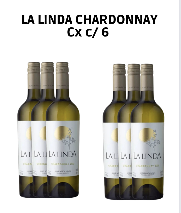 La Linda Chardonnay - 750 ml - 6 garrafas 750 ml - Vinhos Rica Arte