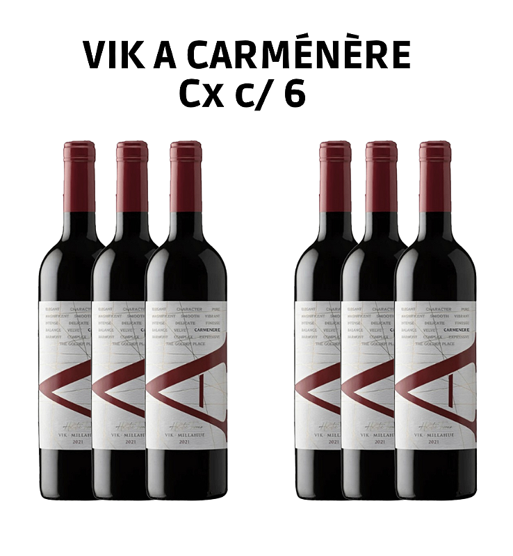 Vik A - Carménerè - 750 ml - Viña VIK - Cx. c/ 6 garrafas - Vinhos