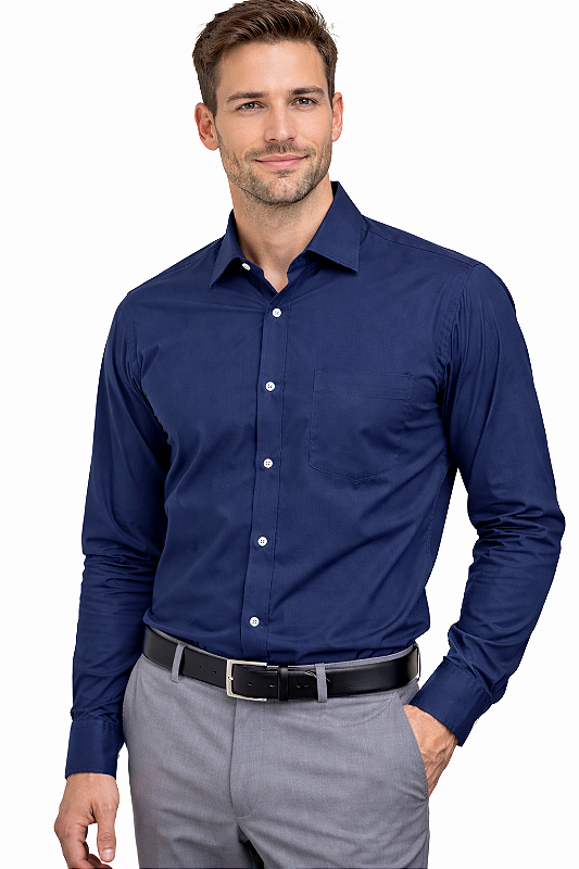 Camisa Social masculina tecido Misto ou 100% algodão