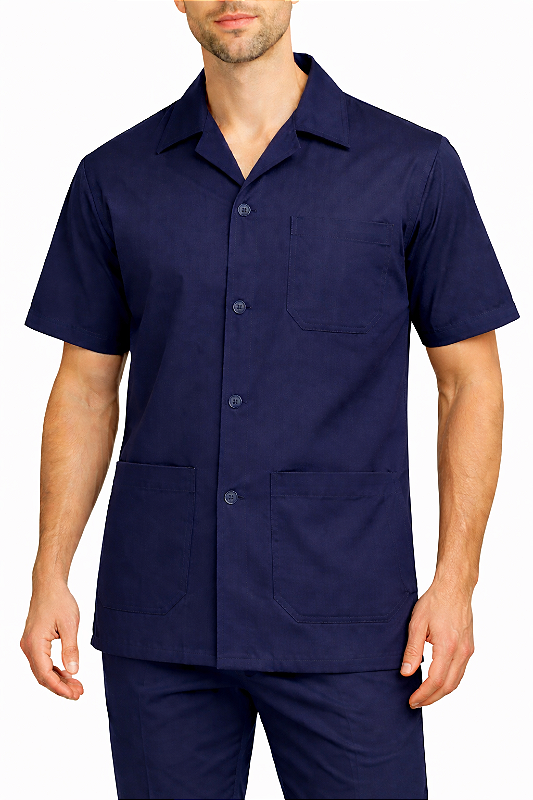 Jaleco em Brim manga curta