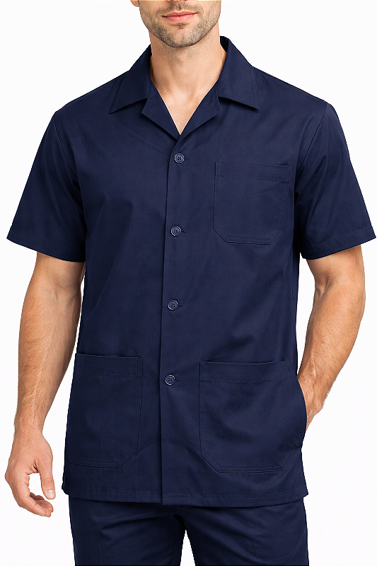 Jaleco em Brim manga curta