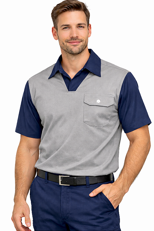 Jaleco em Brim - Gola Italiana