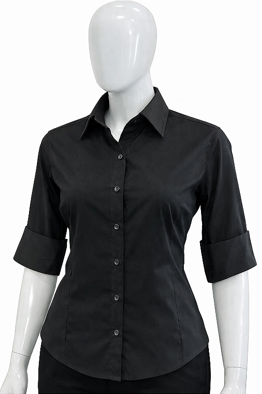 Camisete social feminina manga 3/4 para Uniformes