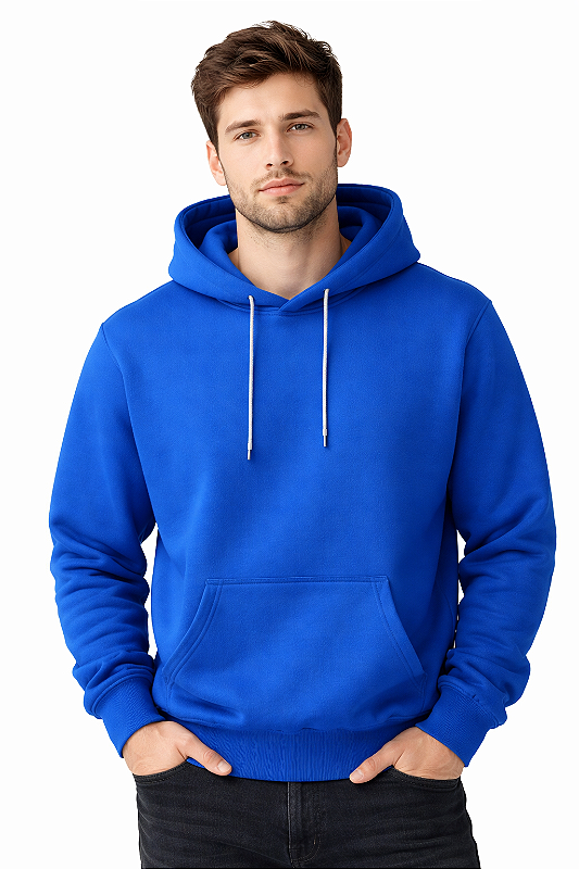 Blusa de Moletom com Capus e bolso Canguru