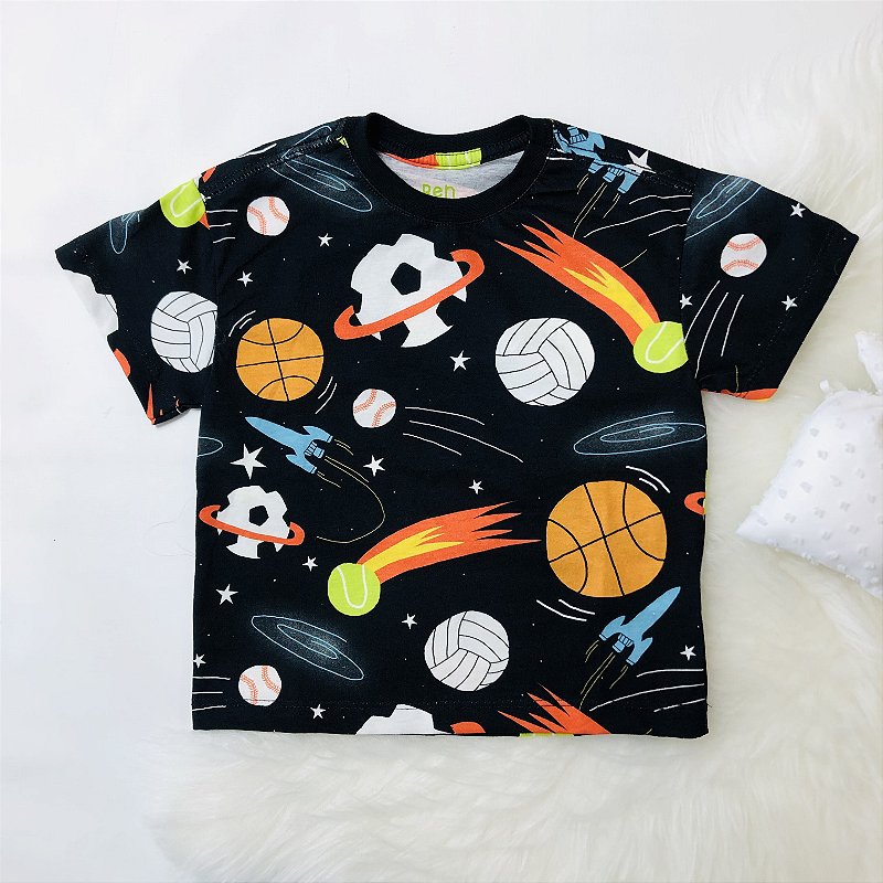 Camiseta Infantil Menino Estampa Jogos - Marshoes