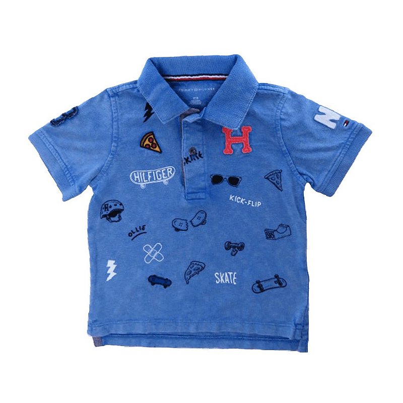 Camisa Polo Infantil Menino Pizza Tommy Hilfiger Mega Baby