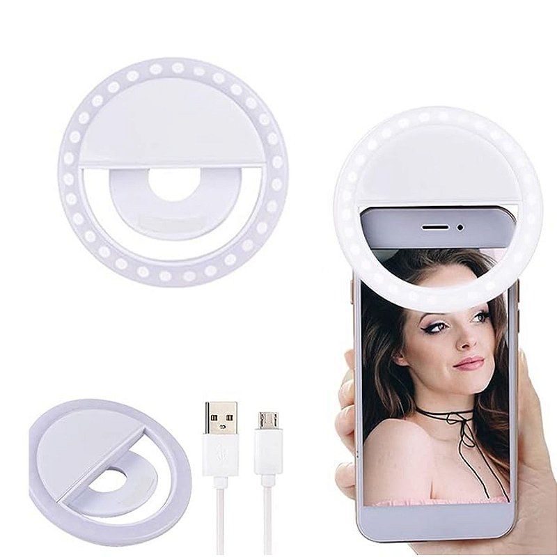 Anel Luminoso Para Celular Flash Luz Selfie Mini Ring Light Clipe