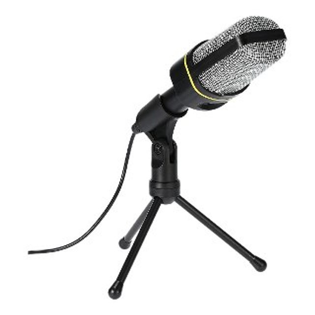 Microfone Profissional Condensador Omnidirecional Com Fio Preto Acompanha  Tripé Sf-920 - E-Planeta Tech