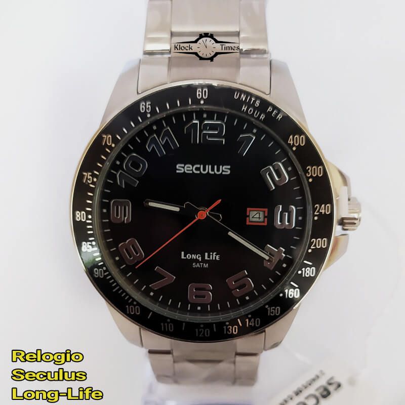 Relógio Masculino Seculus Prata aço inoxidavel Analógico - Klocktimes