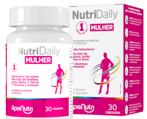 NutriDaily Mulher Polivitamínico 500mg 30 cápsulas Apisnutri