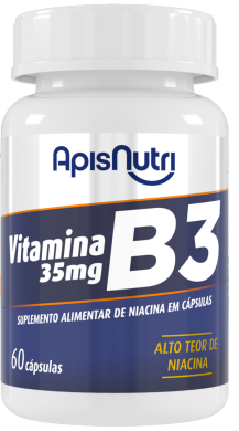 Suplemento de Vitamina B3 35mg 60 cápsulas Apisnutri