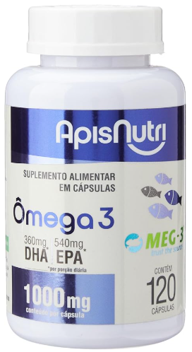 Ômega 3 (Óleo de Peixe) 1000mg 120 cápsulas Apisnutri