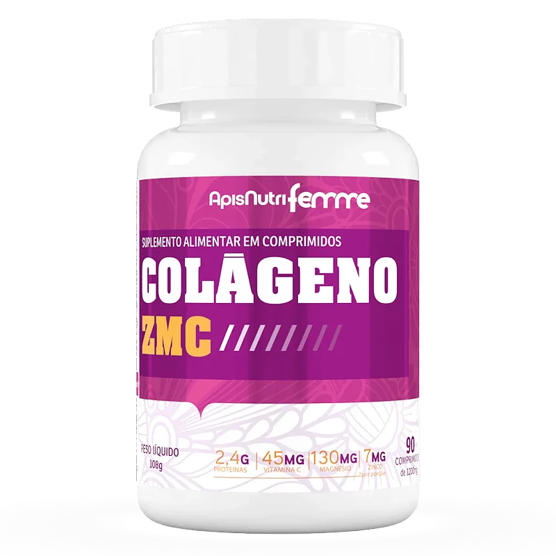 Colágeno Hidrolisado ZMC 1200mg 90 cápsulas Apisnutri