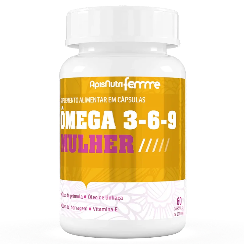 Ômega 3, 6, 9 Mulher 1000mg 60 cápsulas Apisnutri