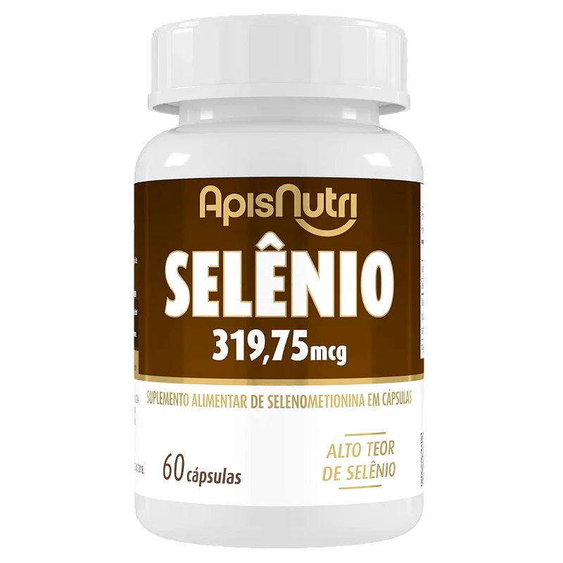 Suplemento Mineral de Selênio 319,75mg 60 cápsulas ApisNutri