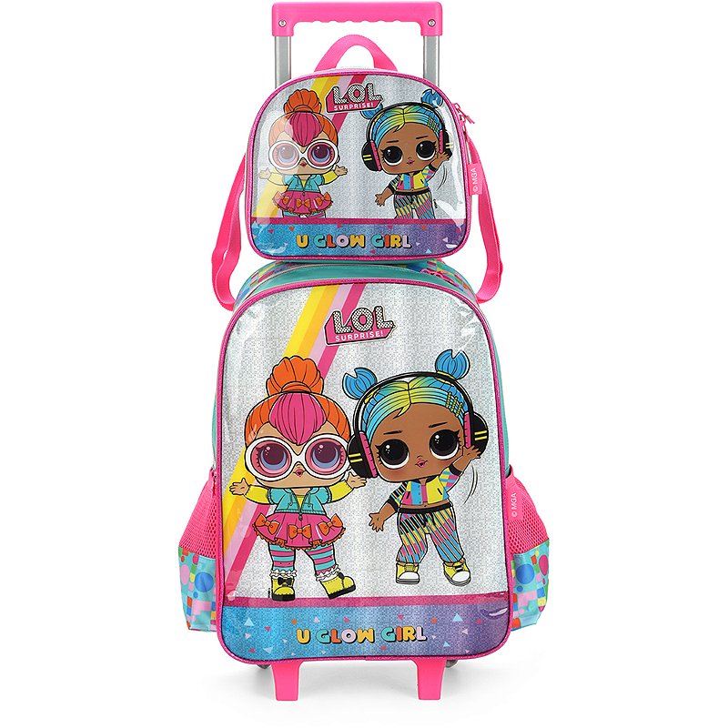 Kit Mochila de Rodinhas Lancheira Luxcel Lol Suprise Verde - Nuvem de ...