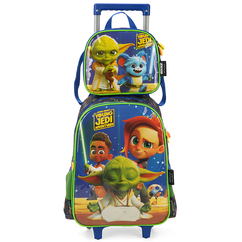 Kit Mochila de Rodinhas e Lancheira Luxcel Star Wars Verde - Nuvem de ...