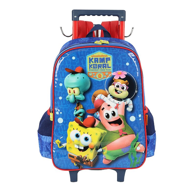 Mochila de Rodinha Com Alça Luxcel Bob Esponja Azul - Nuvem de Algodão