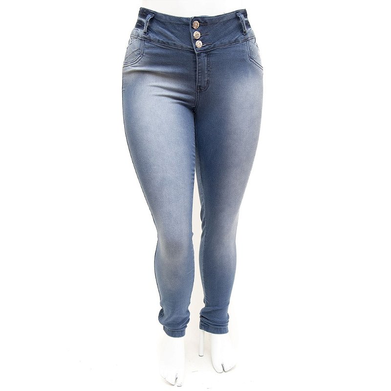 Calça Jeans Clara Feminina Plus Size Cintura Alta Legging Credencial