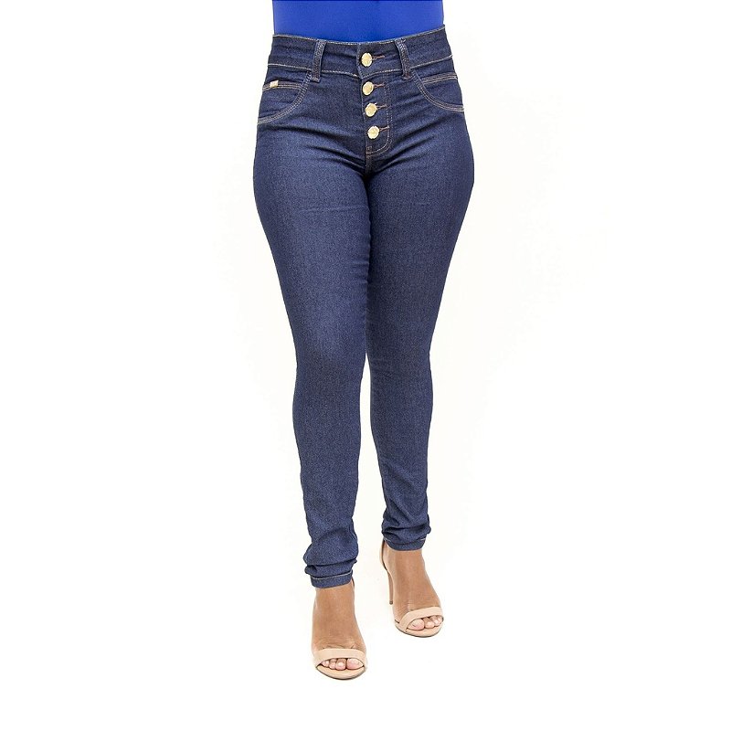 Calça Jeans Feminina Azul Escura Deerf Levanta Bumbum