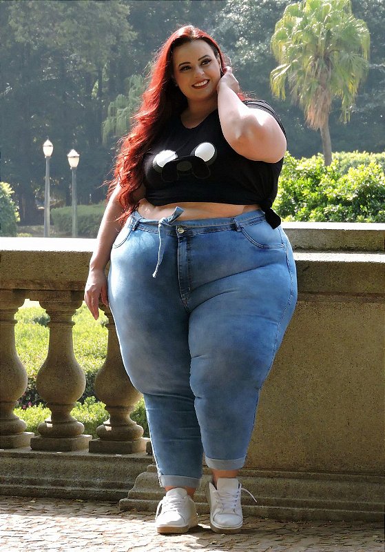Calça Jeans Ane Plus Size Capri Angela Azul