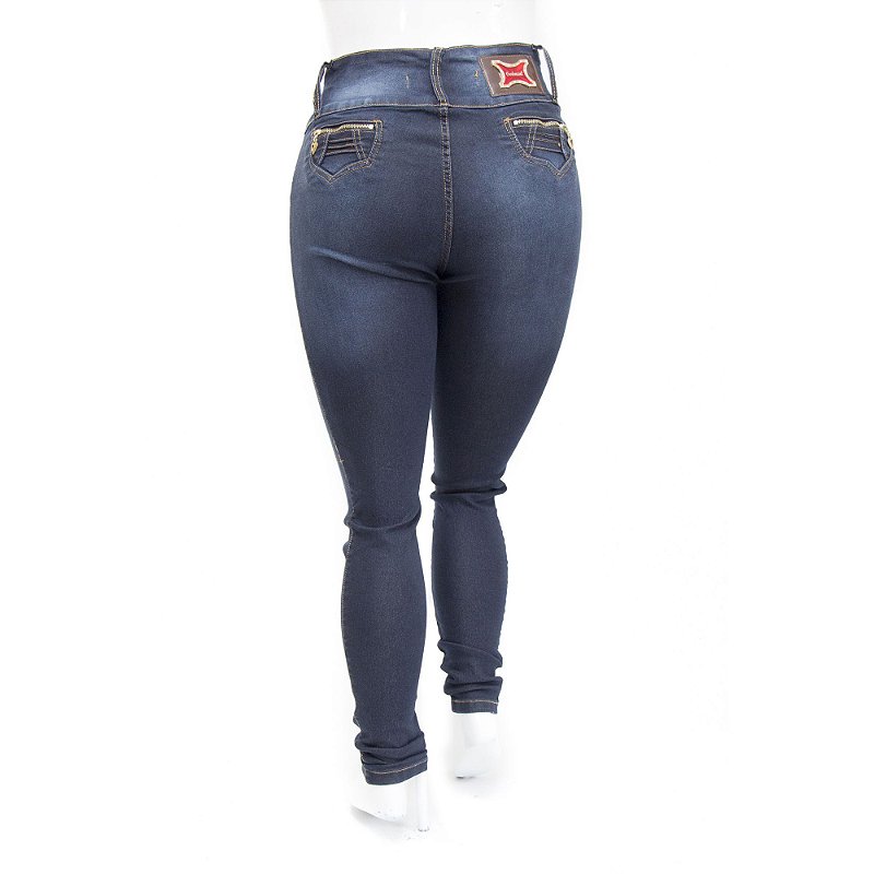 Calça Jeans Plus Size Feminina Credencial com Lavagem Escura