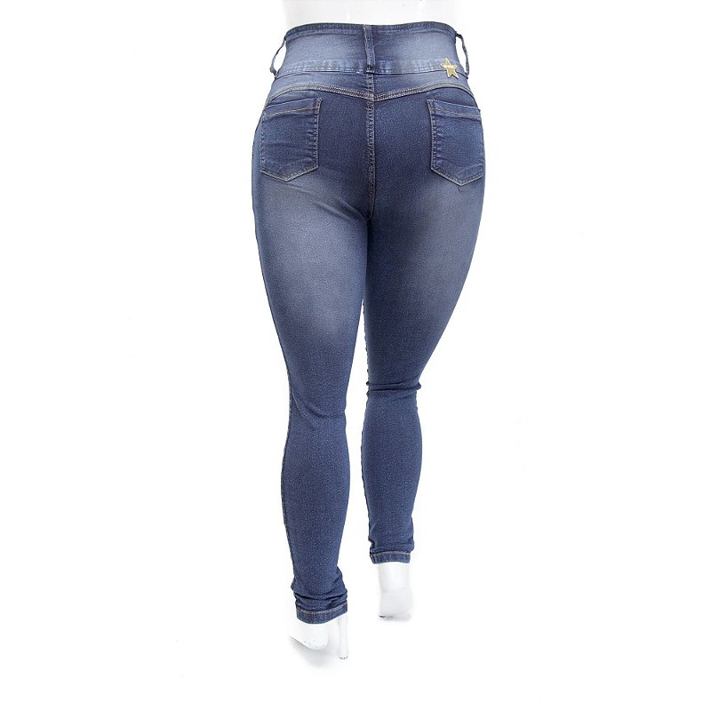 Calça Jeans Plus Size Feminina Meitrix Escura