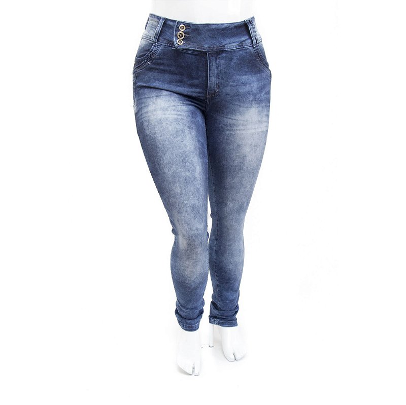 Calça Jeans Plus Size Feminina Manchada MC2