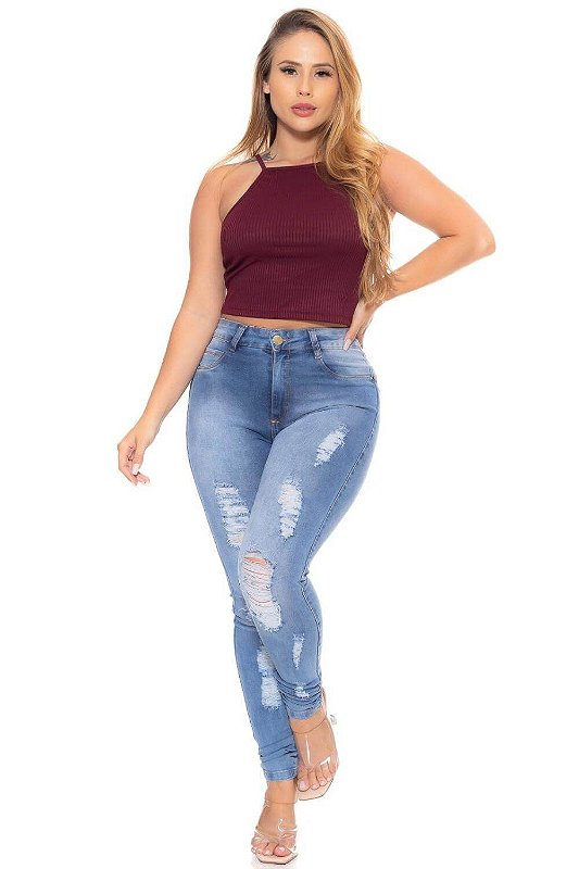 Calça Jeans Ane Plus Size Skinny Jeracina Azul - Ane Jeans - 11 Anos
