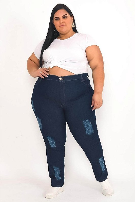 Calça Jeans Ane Plus Size Skinny Werislayne Azul