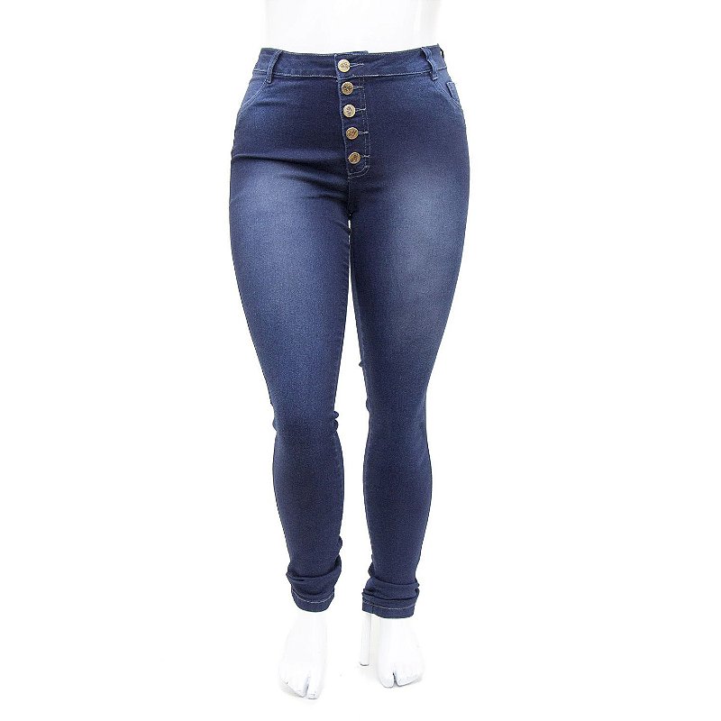 Calça Jeans Plus Size Feminina Helix Hot Pants Escura
