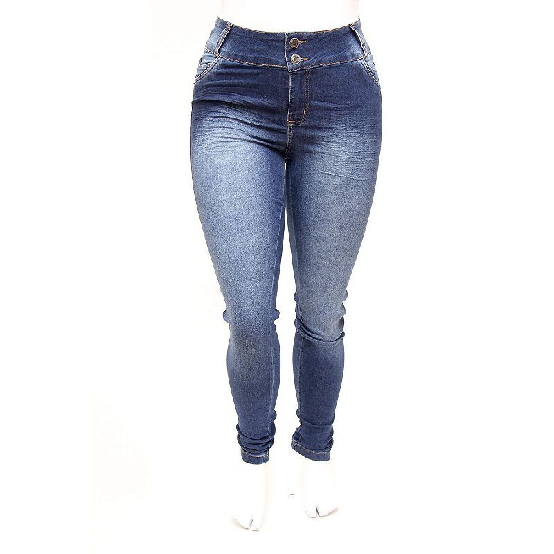 Calça Jeans Plus Size Feminina Credencial Azul com Elastano