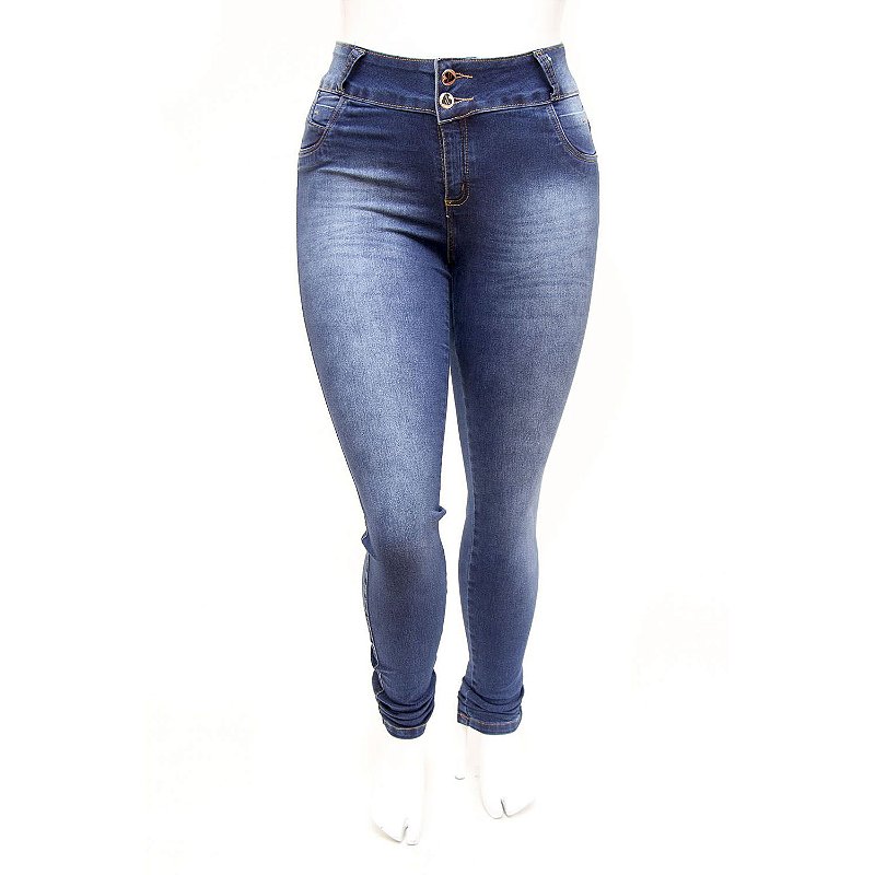 Calça Jeans Plus Size Feminina Credencial Azul com Lycra