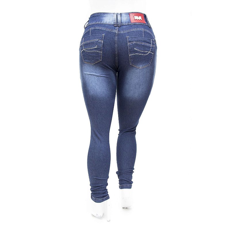 Calça Jeans Feminina Azul Plus Size Cintura Alta Thomix