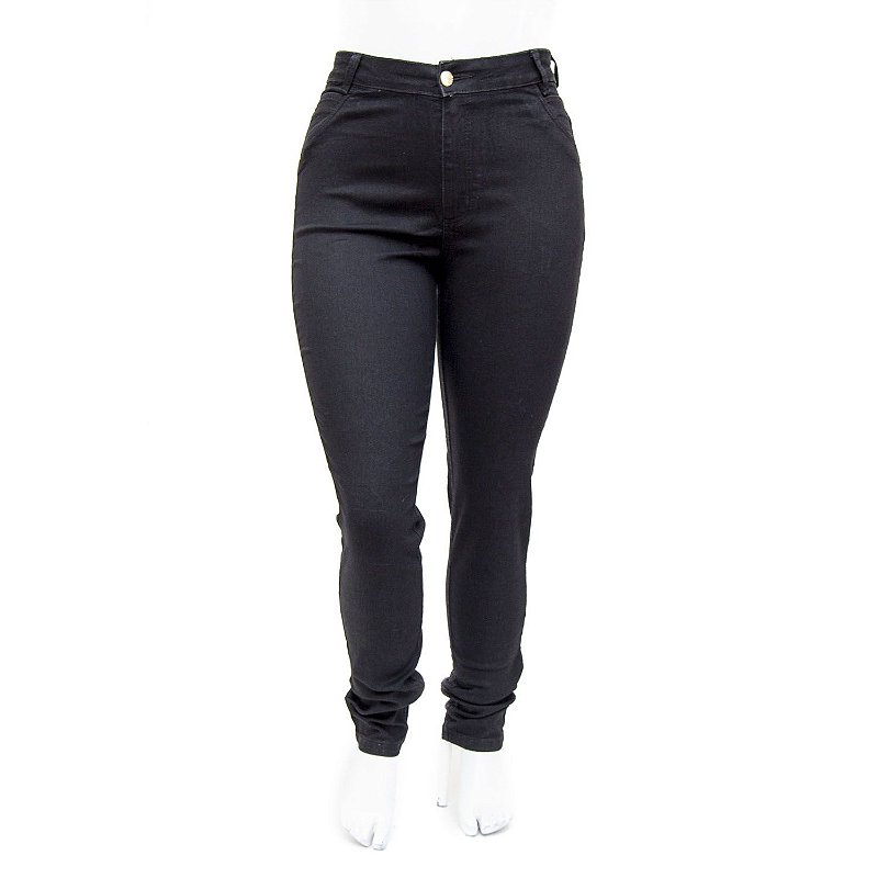 Calça Jeans Feminina Plus Size Preta Hot Pants Cheris