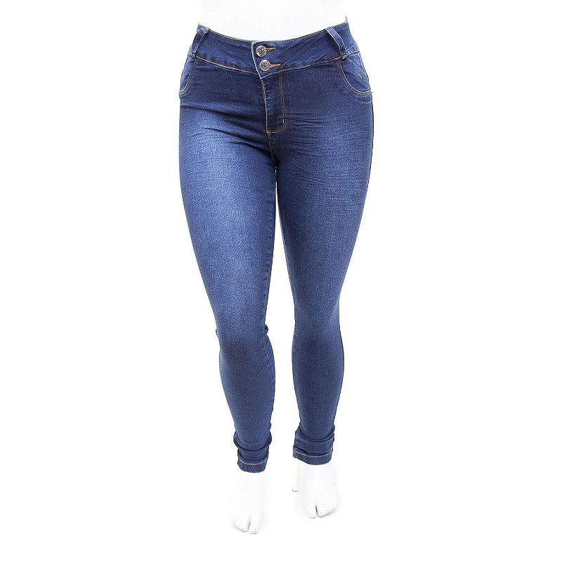 Calça Jeans Feminina Plus Size Azul Credencial com Lycra