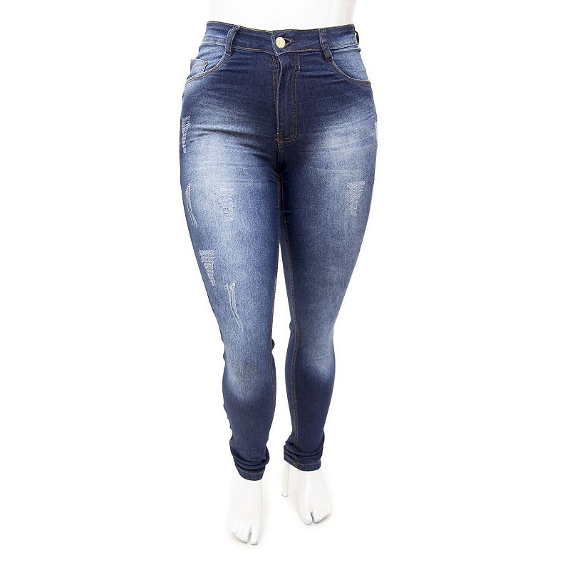 Calça Jeans Plus Size Feminina Hot Pants Thomix Cintura Alta