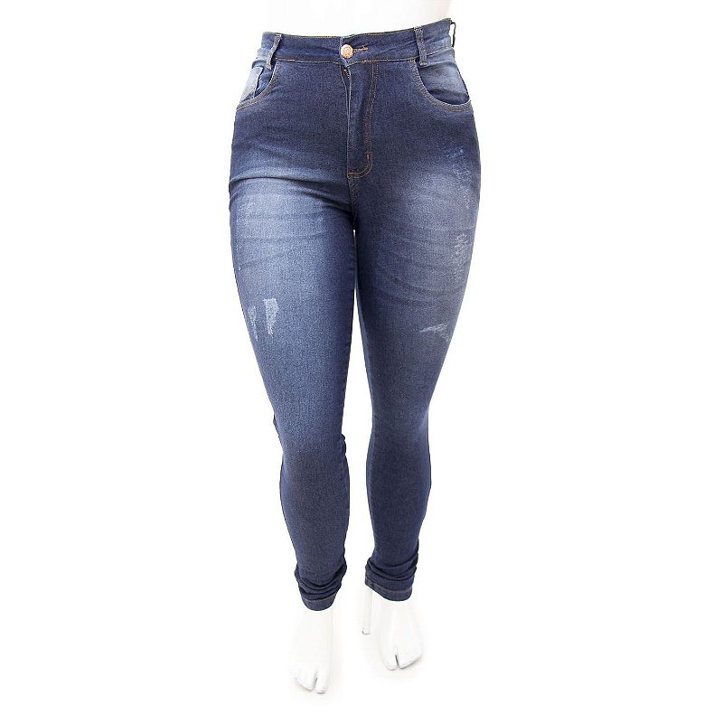 Calça Jeans Plus Size Feminina Hot Pants Hevox Cintura Alta