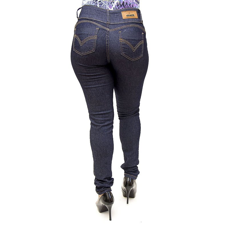Calça Jeans Feminina Azul Escura Helix com Lycra