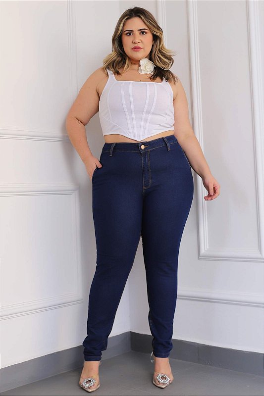 Calça Jeans Copen Plus Size Skinny Rosilaynne Azul