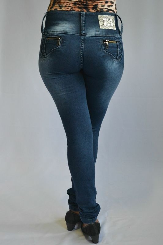 Calça Jeans Azul Feminina Modelo Legging Credencial