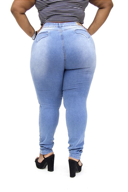 Calça Jeans Cheris Plus Size Skinny Edilma Azul