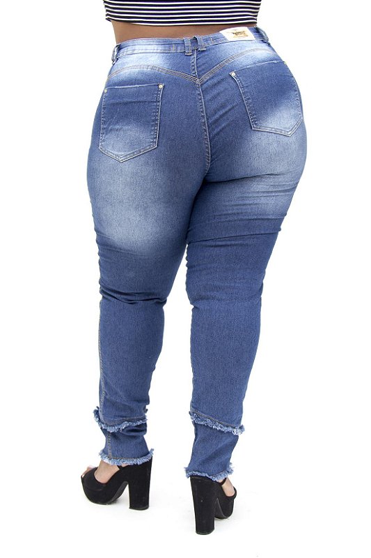 Calça Jeans Cheris Plus Size Skinny Maricelia Azul