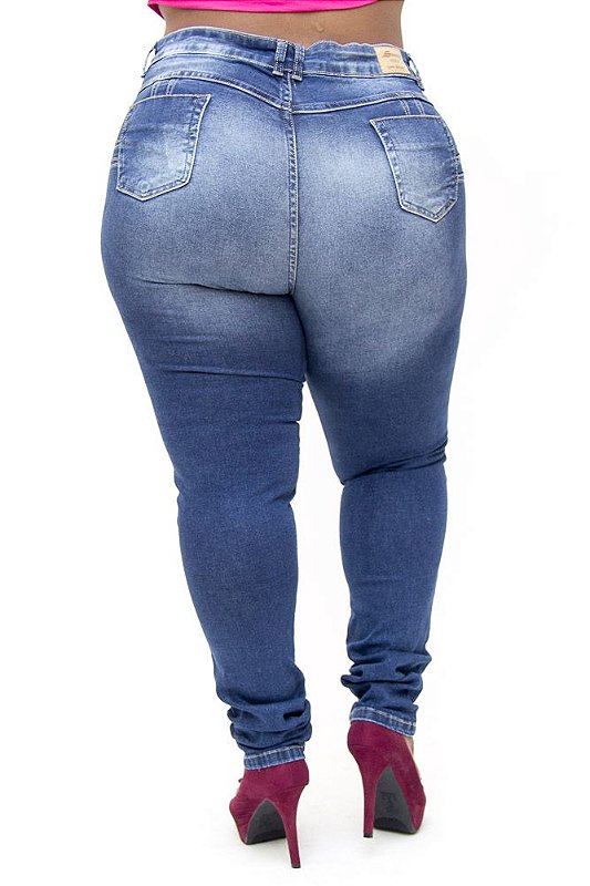 Calça Jeans Plus Size Feminina Básica Sawary Rosiane