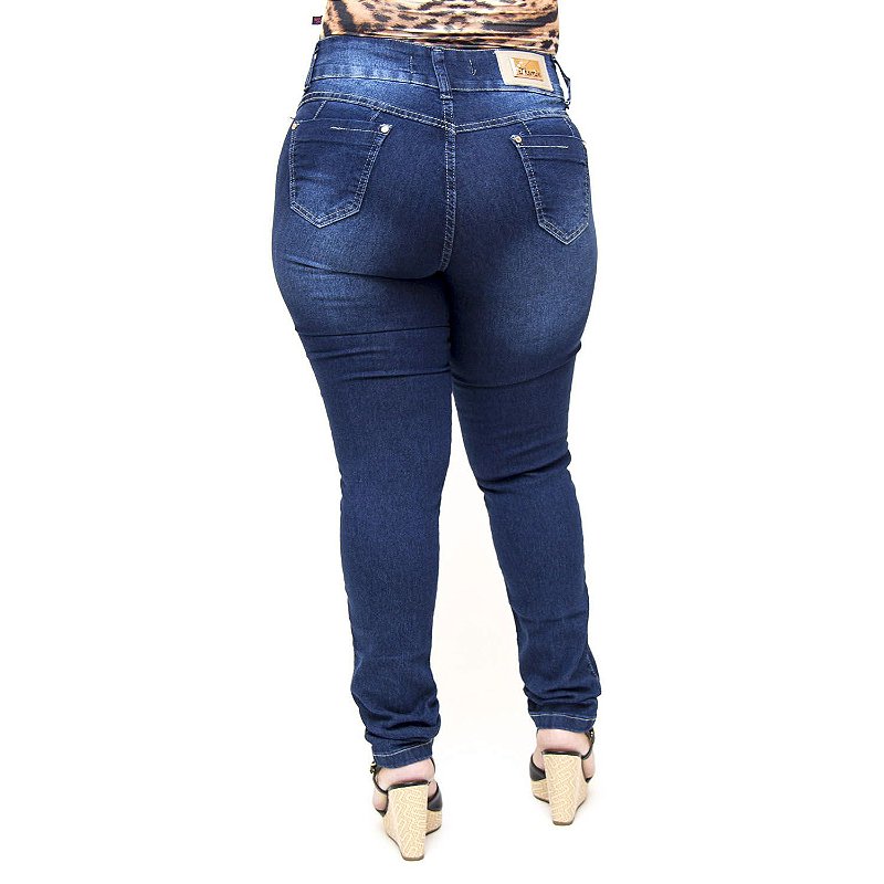 Calça Jeans Thomix Plus Size Skinny Elenilda Azul