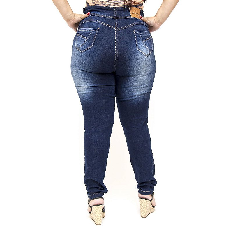 Calça Jeans Credencial Plus Size Skinny Camille Azul