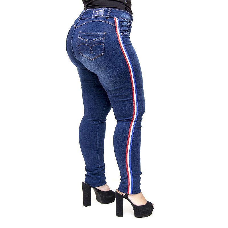 Calça Jeans Credencial Plus Size Skinny Laizy Azul